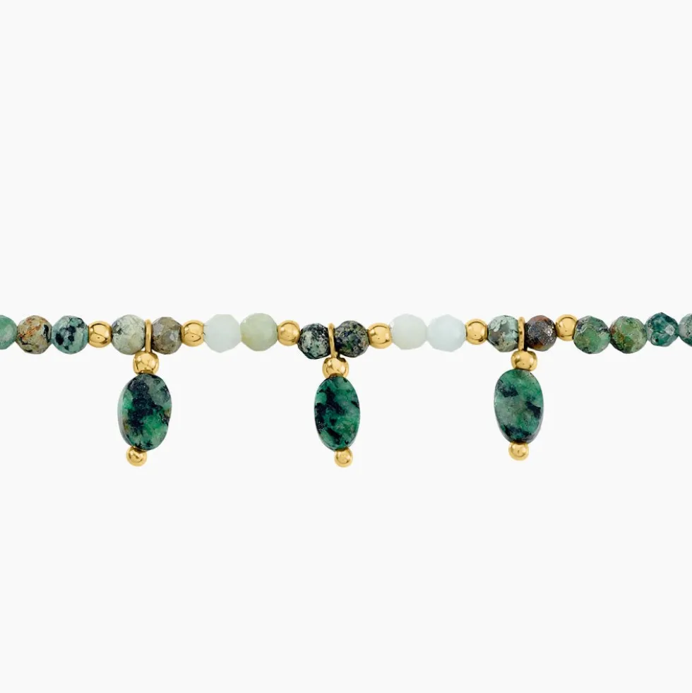 Bracelet Athena Acier Jaune Cordiérite Labradorite