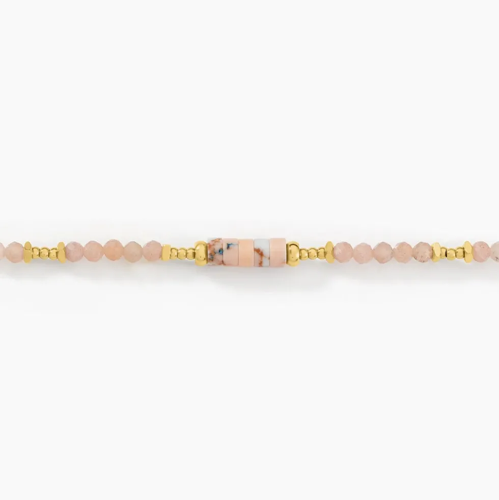 Bracelet Athena Acier Jaune Pierre De Synthese Turquoise