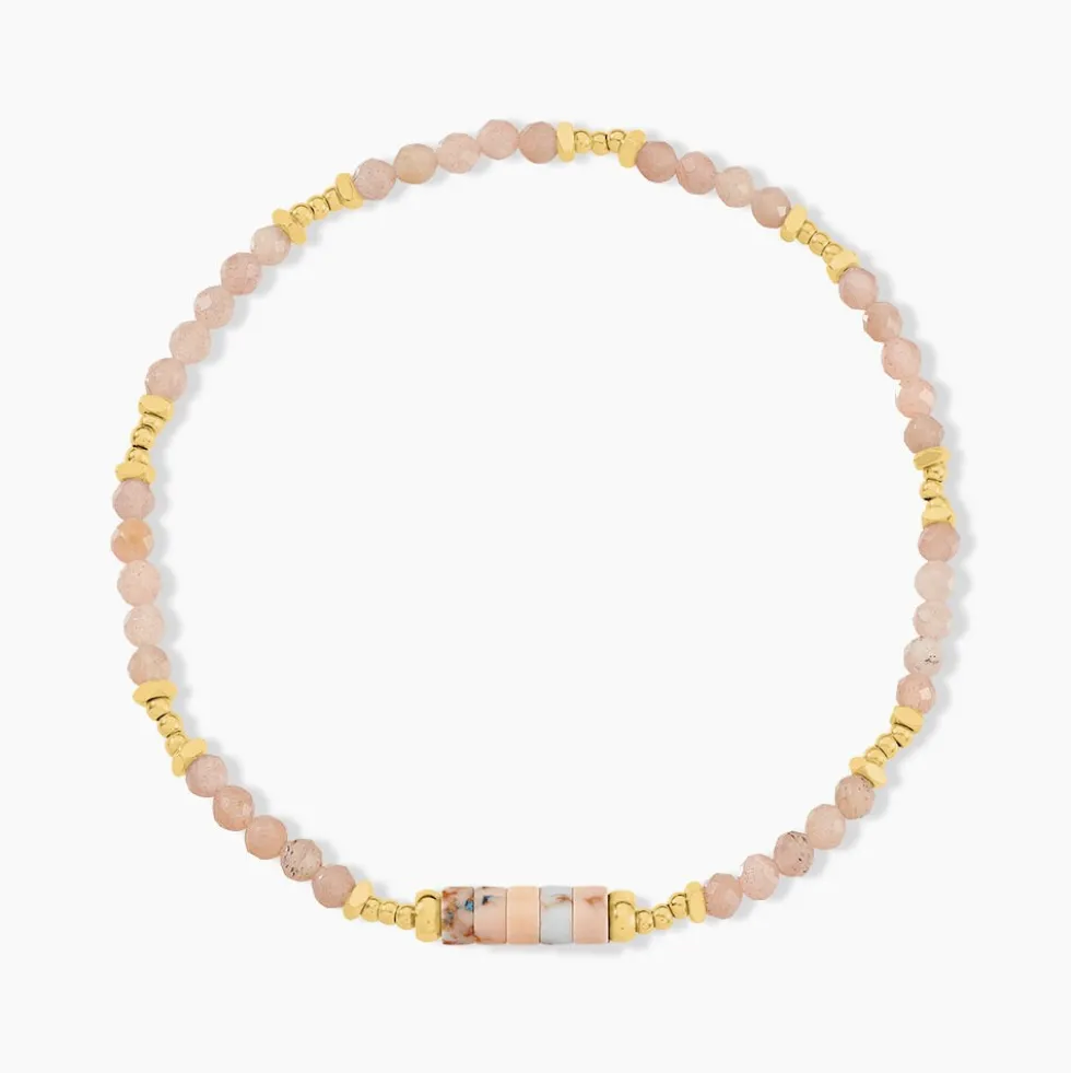 Bracelet Athena Acier Jaune Pierre De Synthese Turquoise