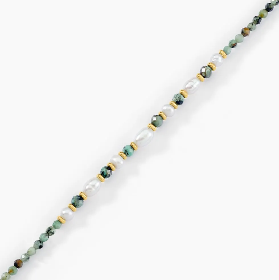 Bracelet Athena Acier Jaune Turquoise