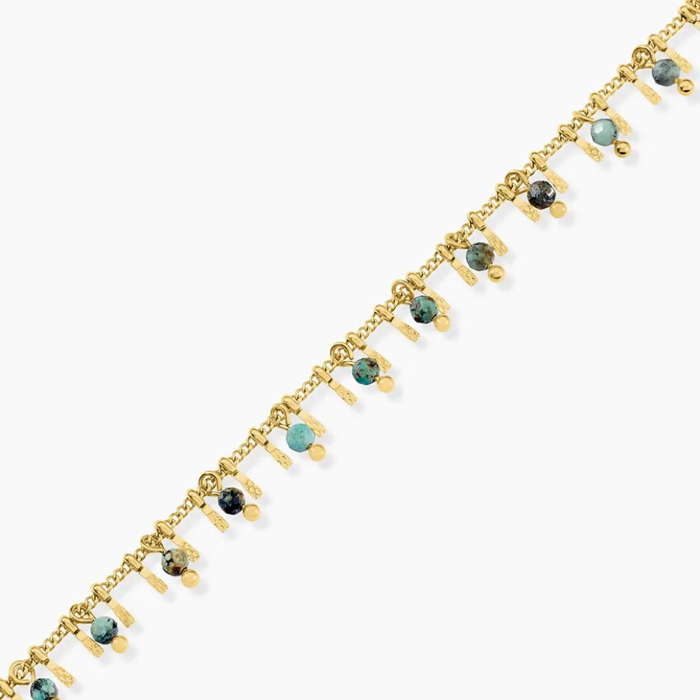 Bracelet Athena Acier Jaune Turquoise