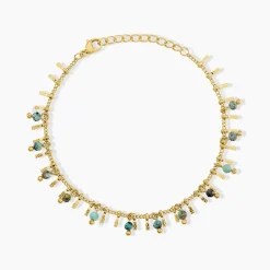 Bracelet Athena Acier Jaune Turquoise