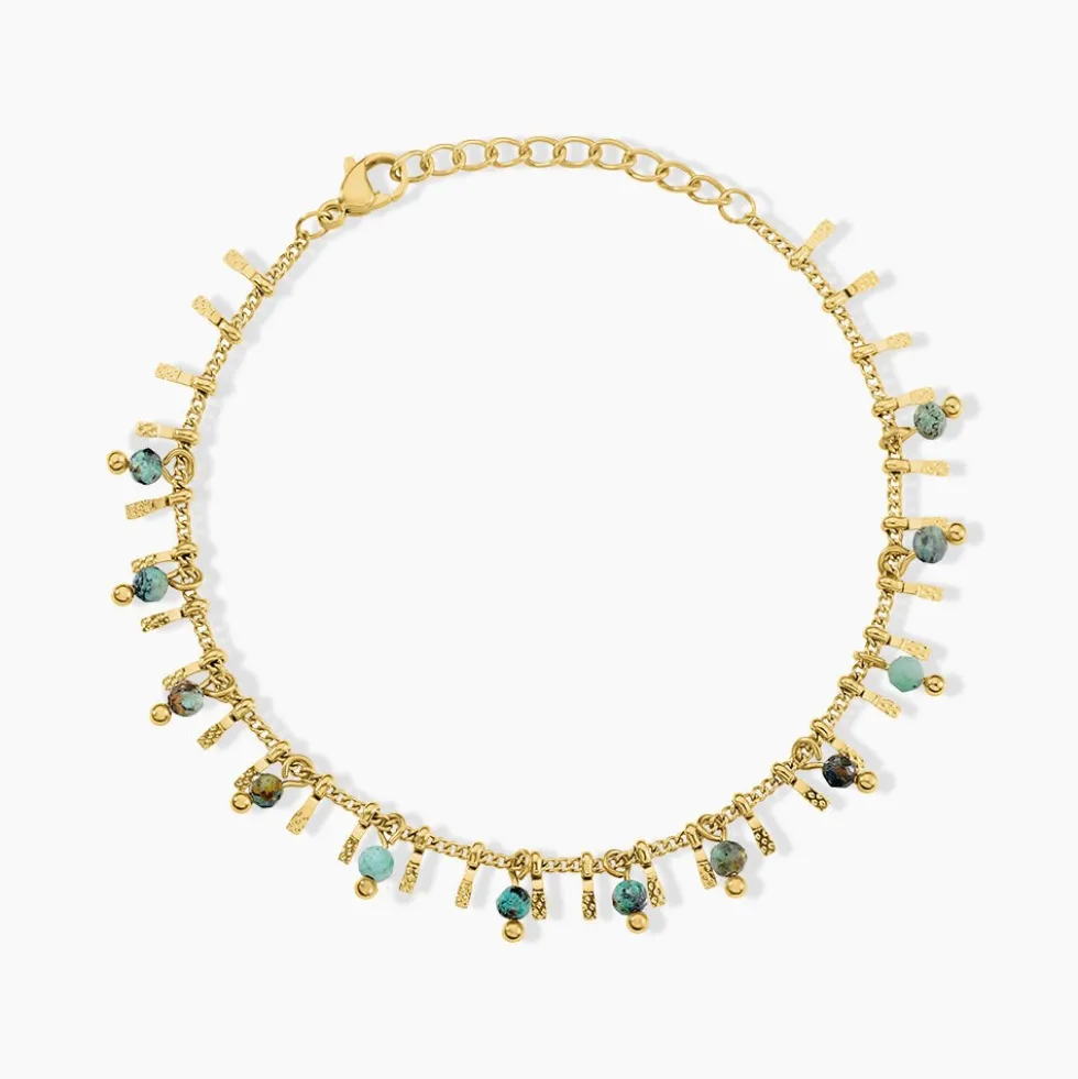 Bracelet Athena Acier Jaune Turquoise