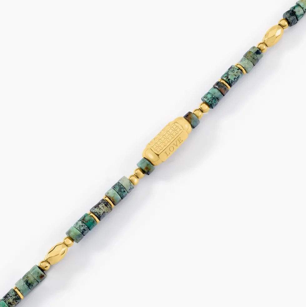 Bracelet Athena Acier Jaune Turquoise