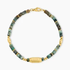 Bracelet Athena Acier Jaune Turquoise
