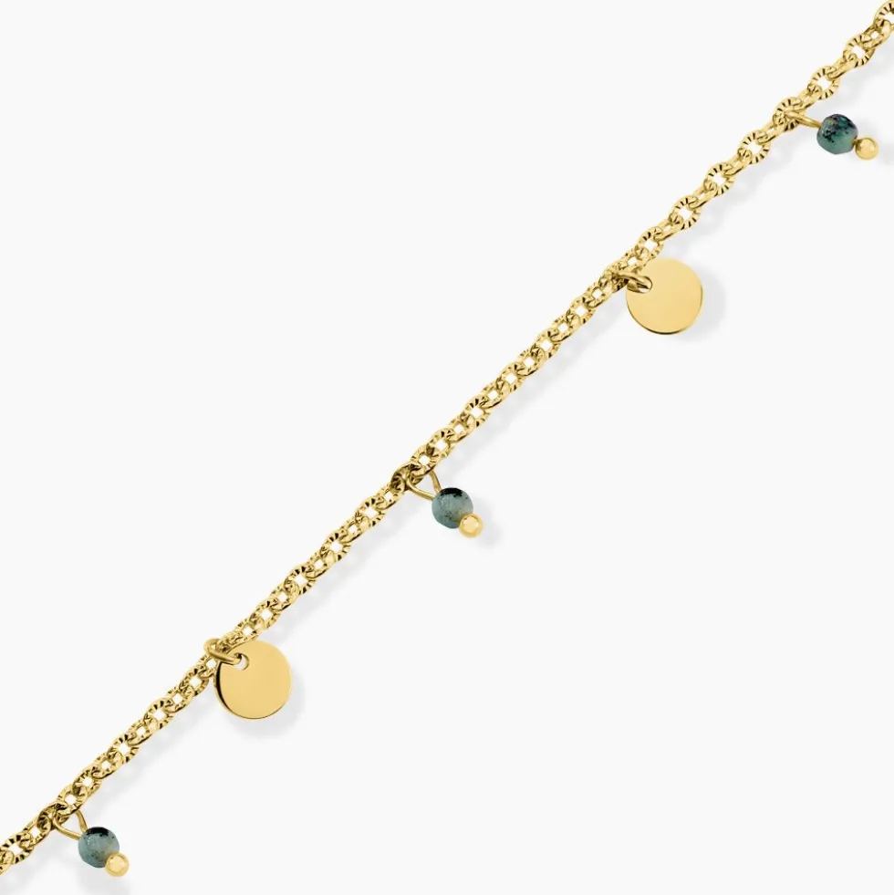Bracelet Athena Acier Jaune Turquoise