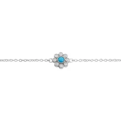 Bracelet Aurel Argent Blanc Turquoise Oxyde De Zirconium