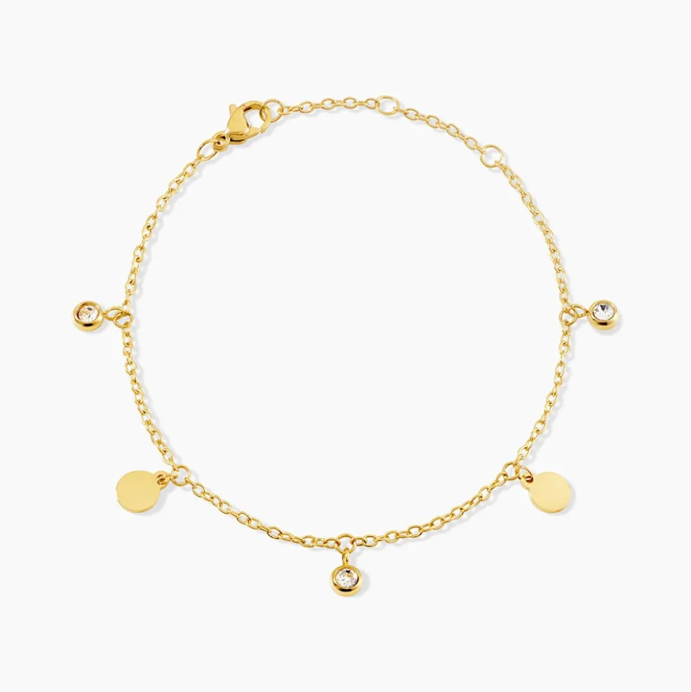 Bracelet Aurore Acier Doré Cristal