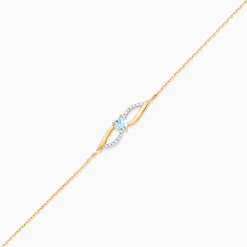 Bracelet Azubah Or Jaune Topaze Oxyde De Zirconium