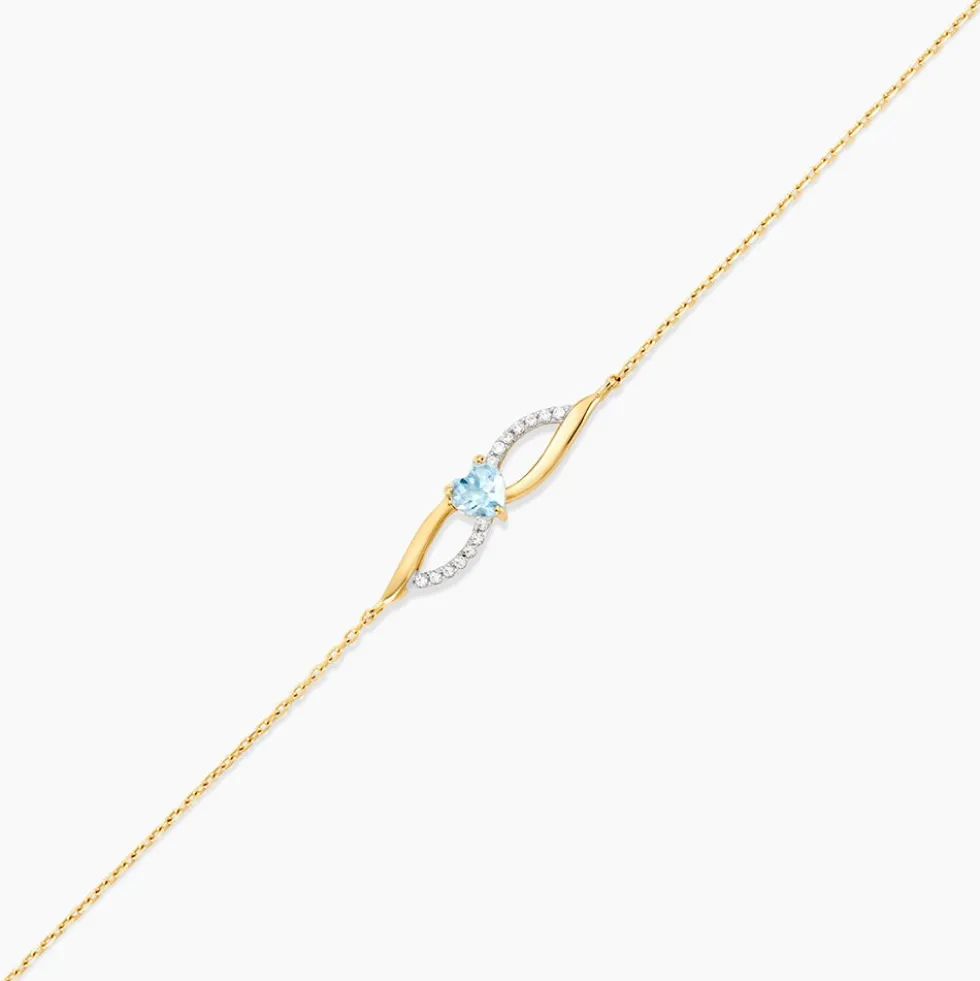 Bracelet Azubah Or Jaune Topaze Oxyde De Zirconium