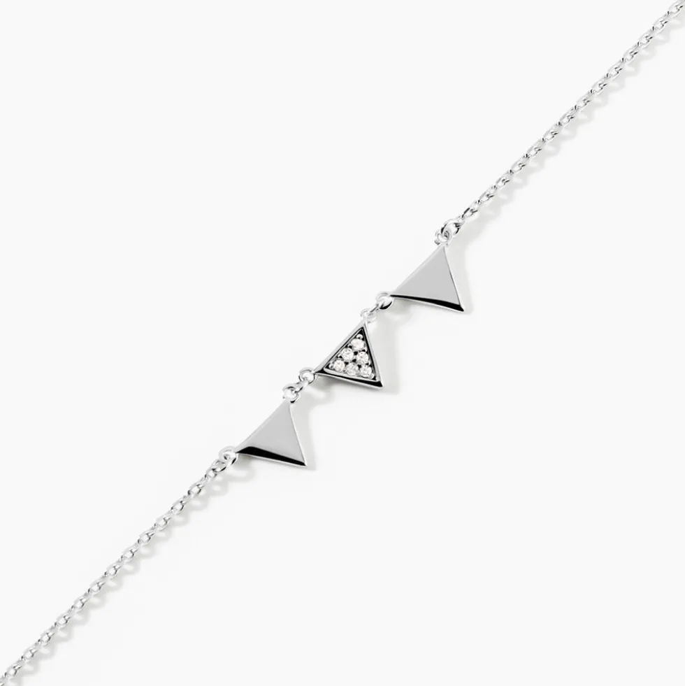 Bracelet Bartoumieu Argent Blanc Oxyde De Zirconium