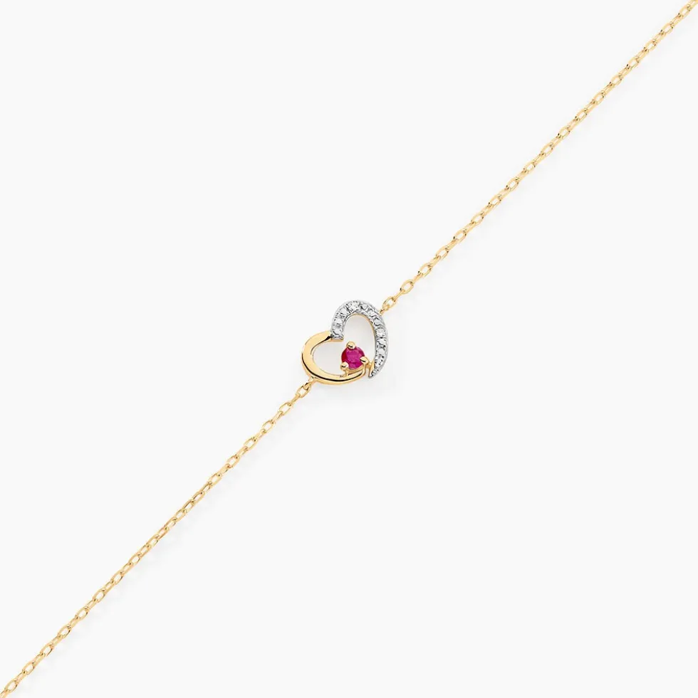 Bracelet Bengta Or Jaune Rubis Diamant
