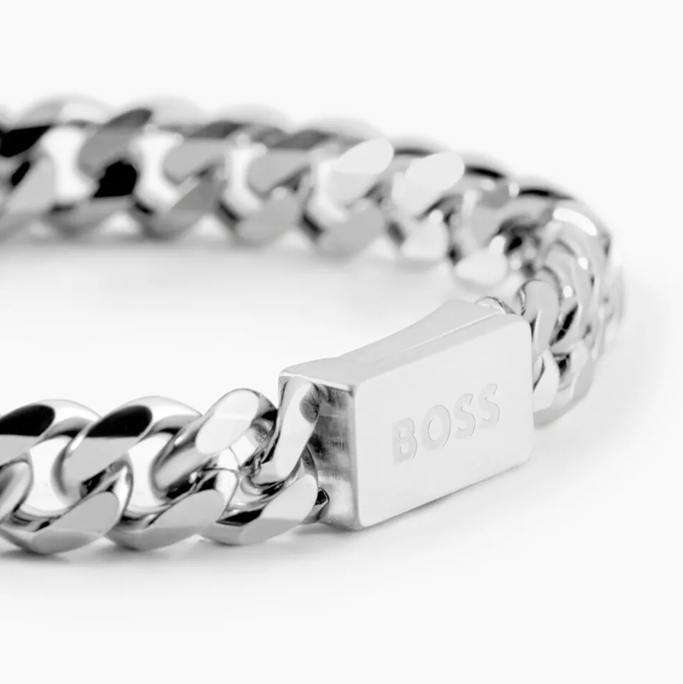 Bracelet Boss Chain Link Acier Blanc