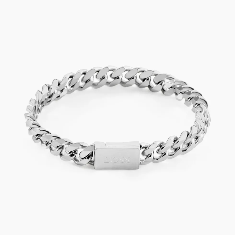 Bracelet Boss Chain Link Acier Blanc