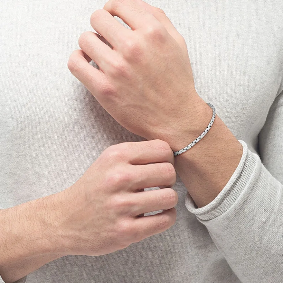 Bracelet Boss Evan Acier Blanc
