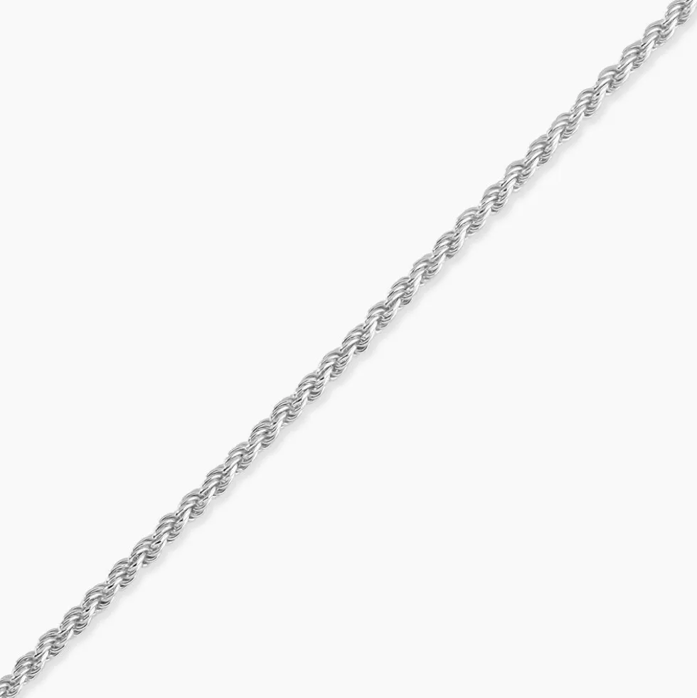 Bracelet Cacilda Maille Corde Argent Blanc