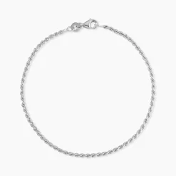 Bracelet Cacilda Maille Corde Argent Blanc
