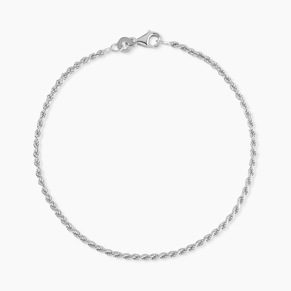 Bracelet Cacilda Maille Corde Argent Blanc