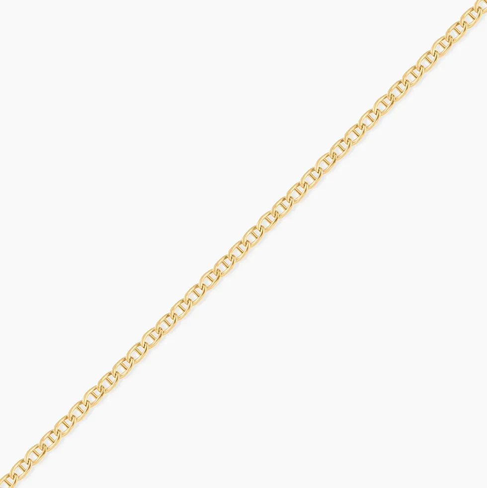 Bracelet Capucin Or Jaune Maille Marine Plate