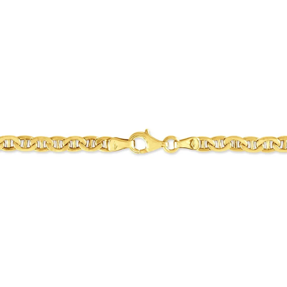 Bracelet Capucin Or Jaune Maille Marine Plate