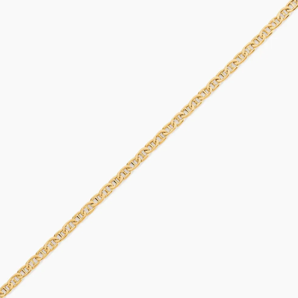Bracelet Capucin Or Jaune Maille Marine Plate