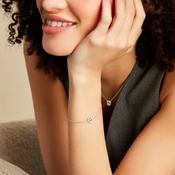 Bracelet Carren Argent Blanc Oxyde De Zirconium