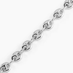 Bracelet Carrus Maille Grain De Cafe Argent Blanc
