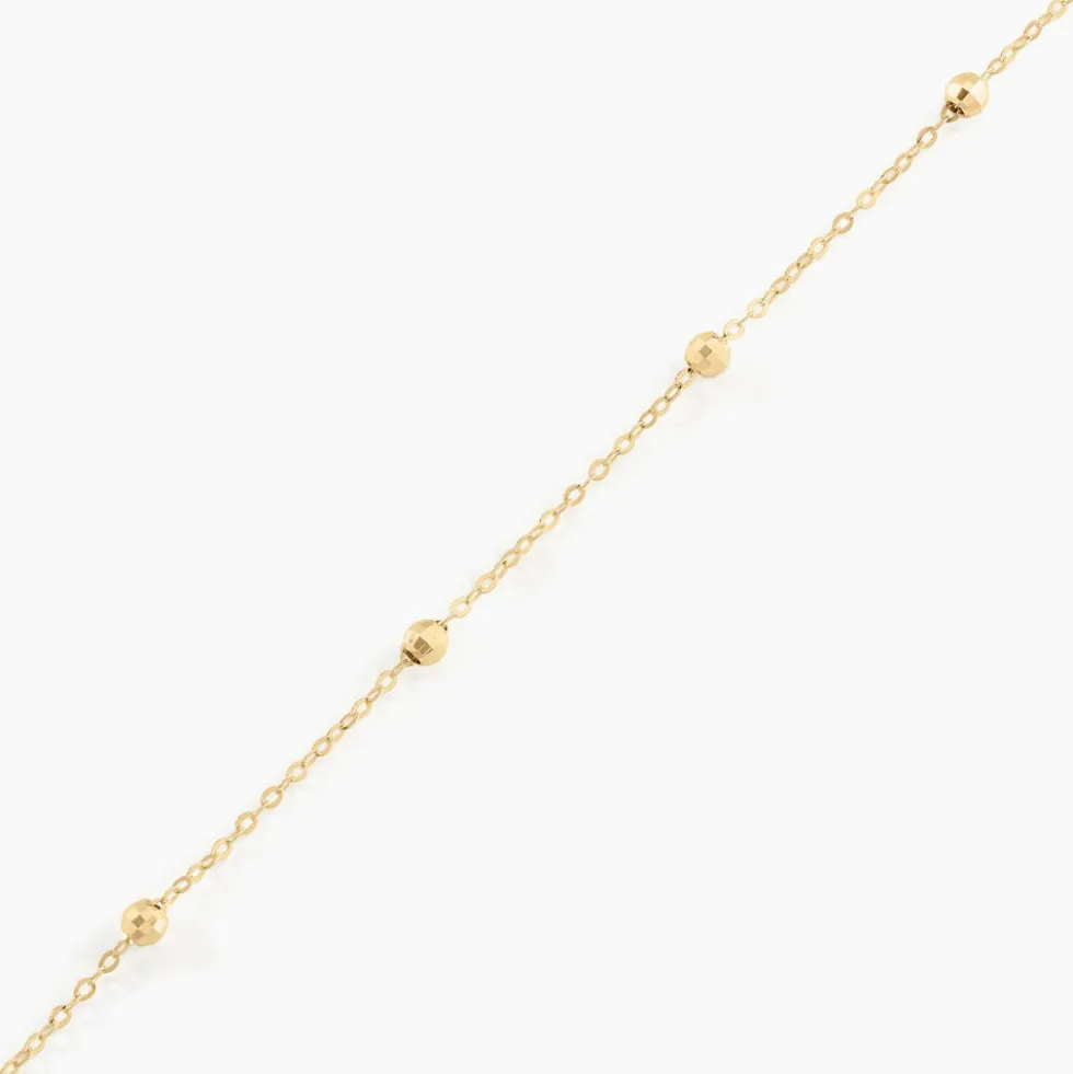 Bracelet Chaine Boules Alternees Or Jaune
