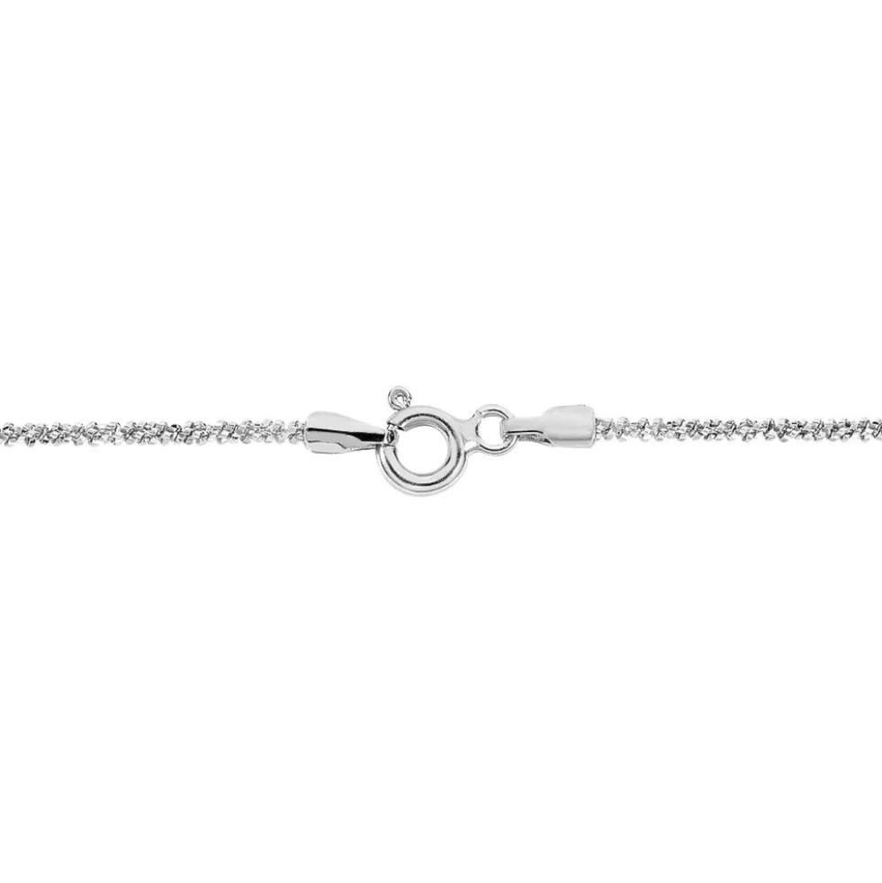 Bracelet Cherame Maille Criss Cross Argent Blanc
