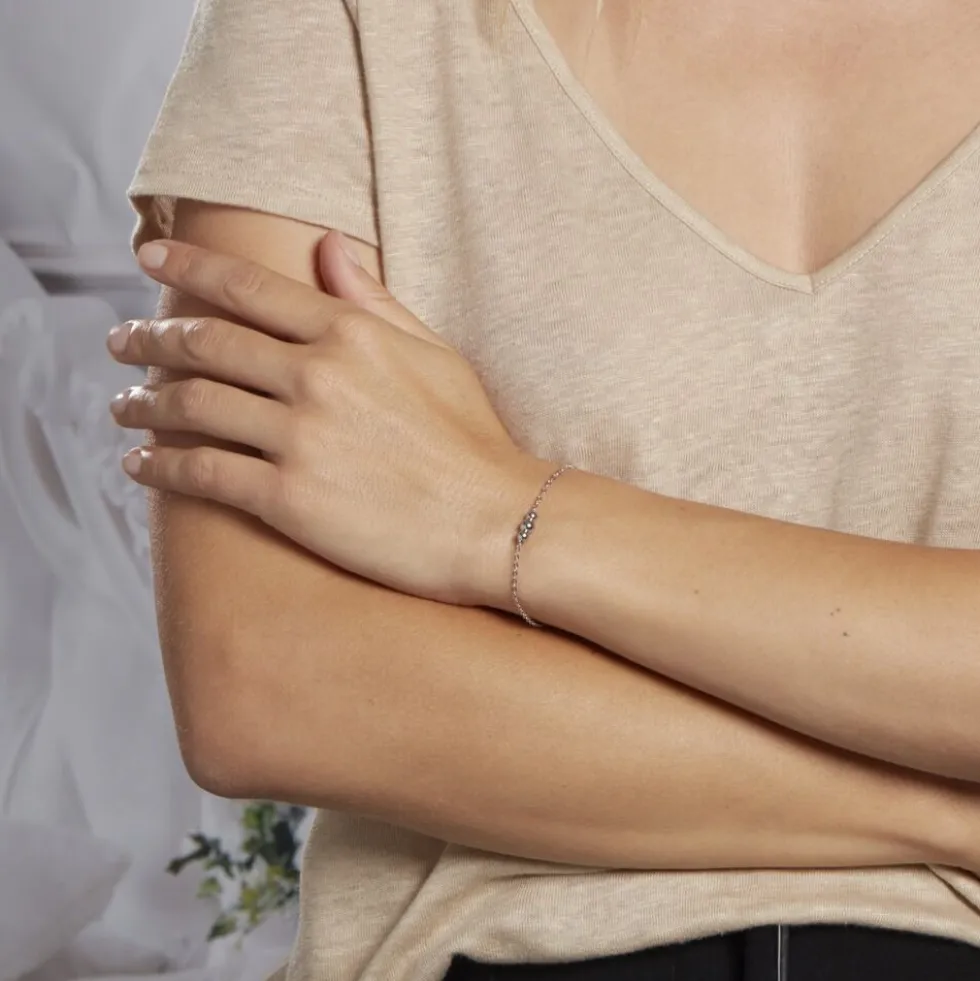 Bracelet China Argent Blanc