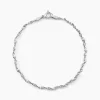 Bracelet Ciana Torsade Diamante Argent Blanc