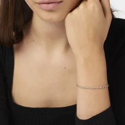 Bracelet Ciana Torsade Diamante Argent Blanc