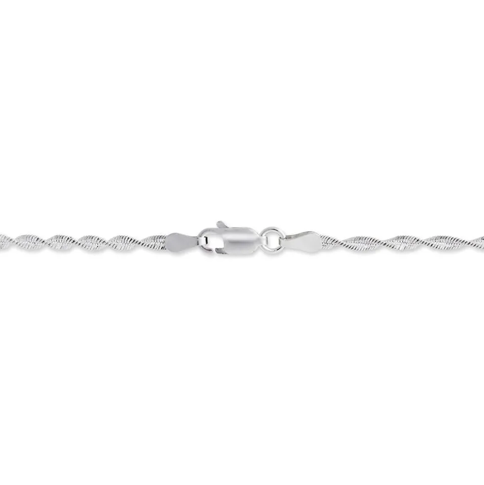 Bracelet Ciana Torsade Diamante Argent Blanc