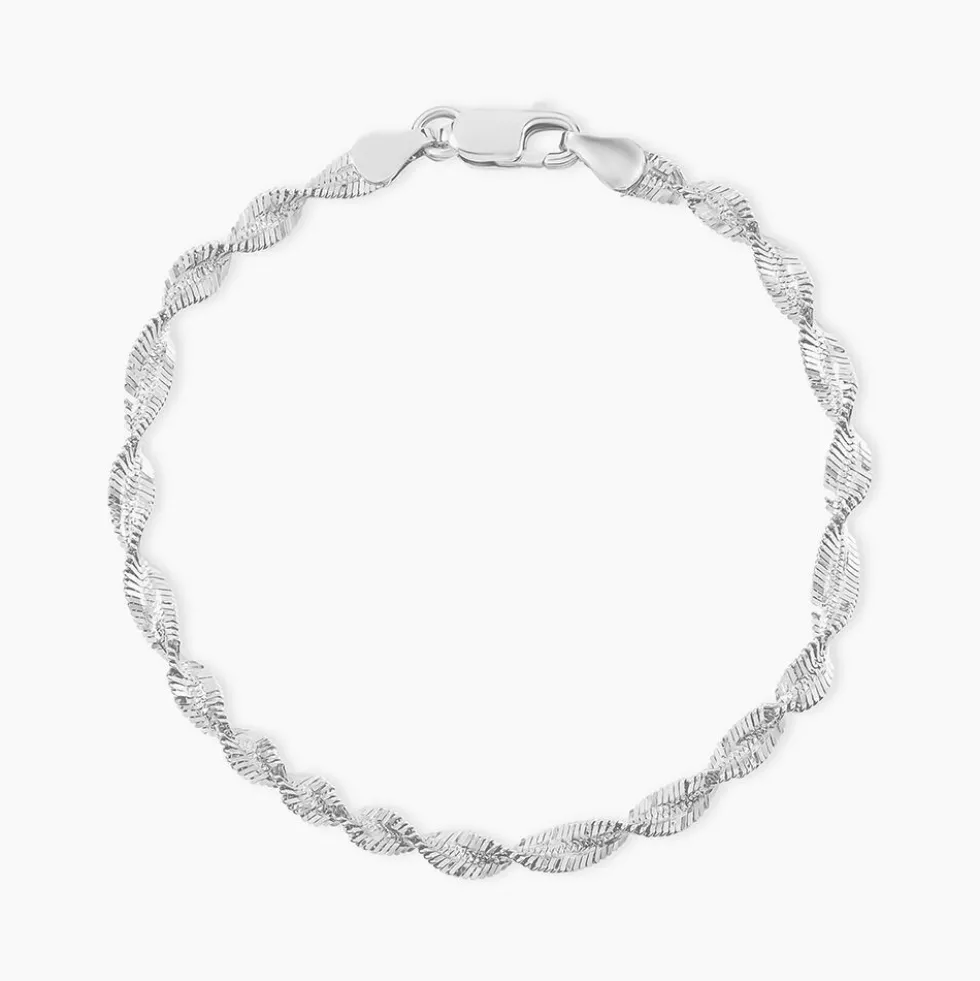 Bracelet Ciana Torsade Diamante Argent Blanc