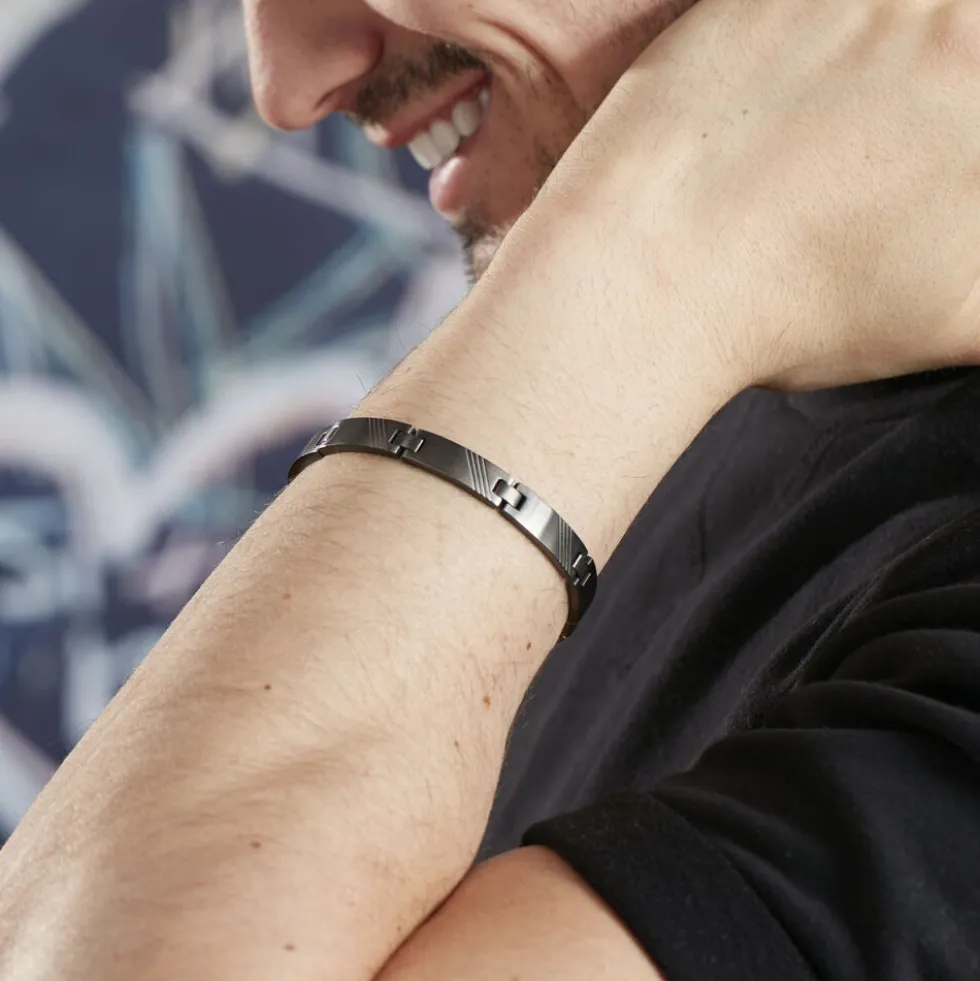 Bracelet Clara-rose Acier Noir