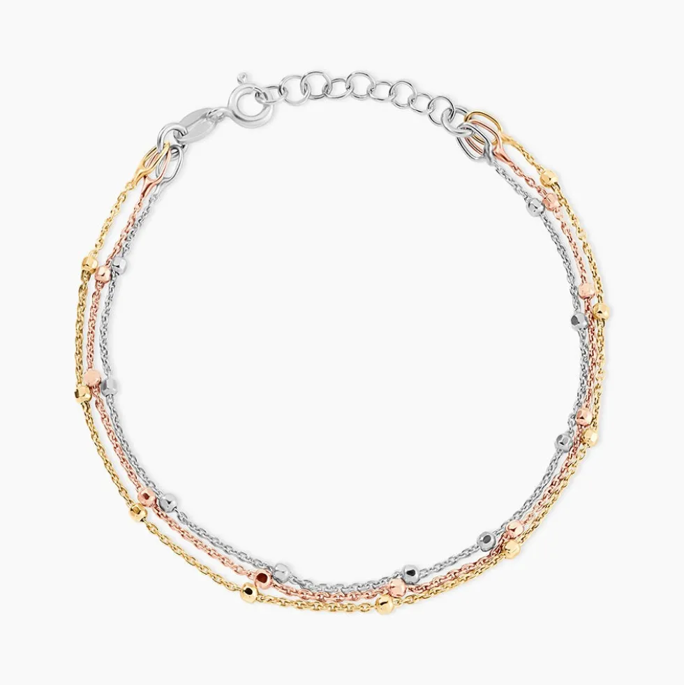 Bracelet Clorinthe Argent Tricolore