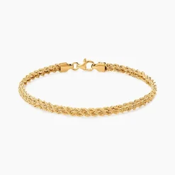 Bracelet Cordelia Maille Corde 2 Rangs Or Jaune