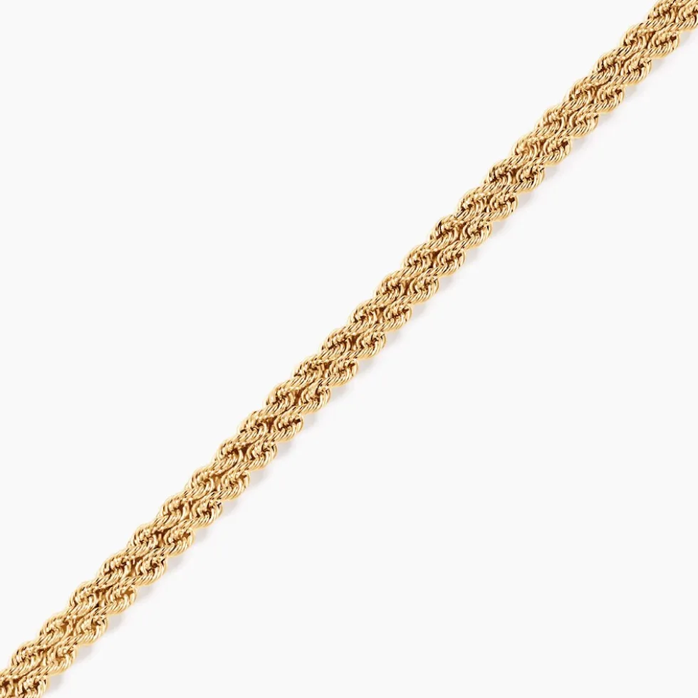 Bracelet Cordelia Maille Corde 2 Rangs Or Jaune
