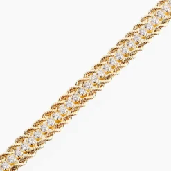 Bracelet Cordelia Maille Corde 3 Rangs Or Bicolore Oxyde