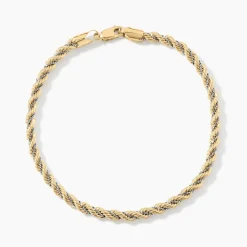 Bracelet Cordelia Maille Corde Et Venitienne Or Bicolore