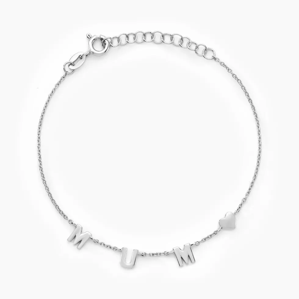 Bracelet Cœur D'amour Argent Blanc