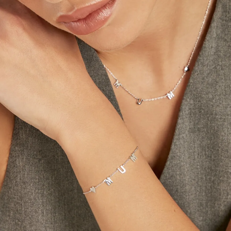 Bracelet Cœur D'amour Argent Blanc