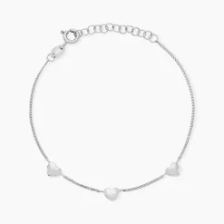 Bracelet Cœur D'amour Argent Blanc