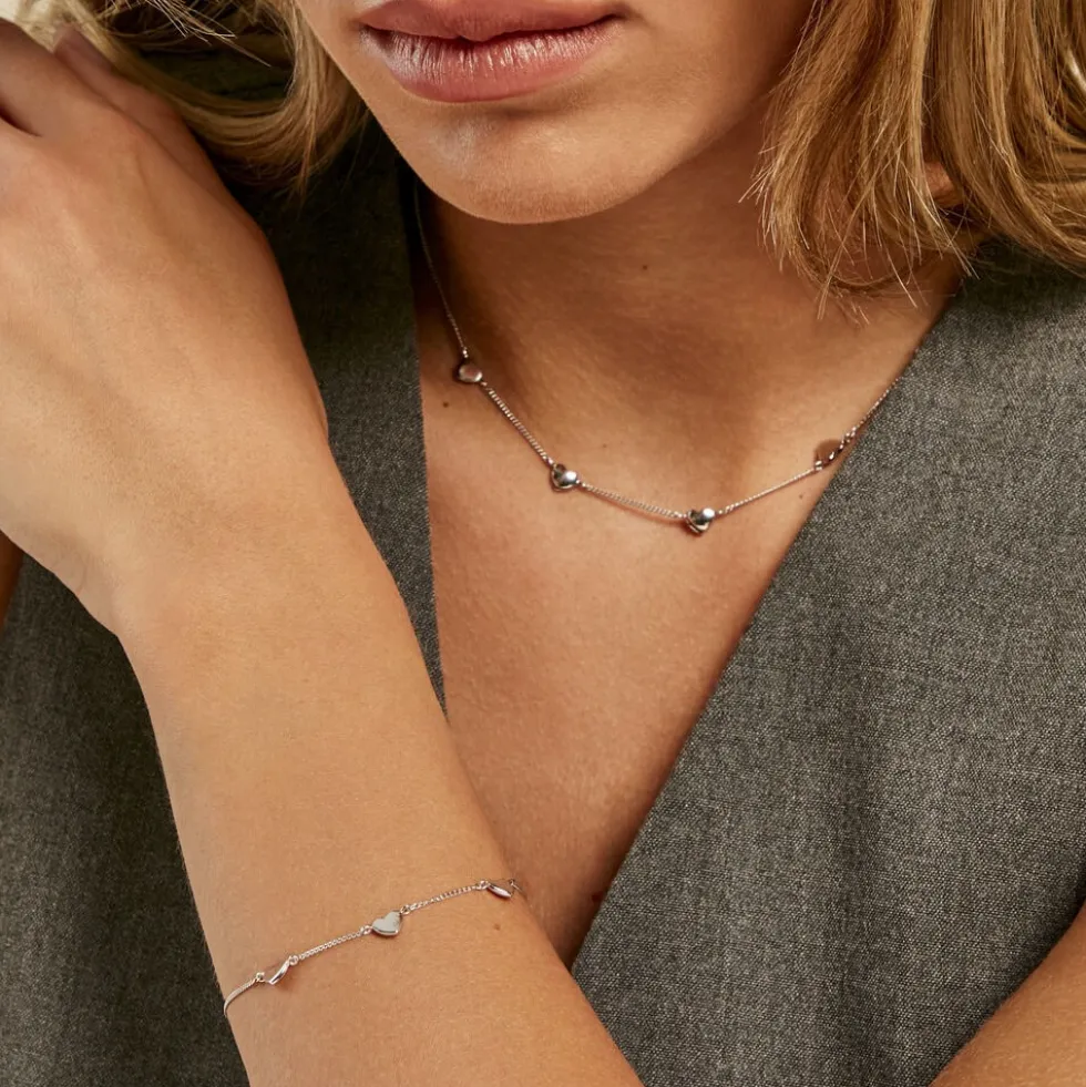 Bracelet Cœur D'amour Argent Blanc