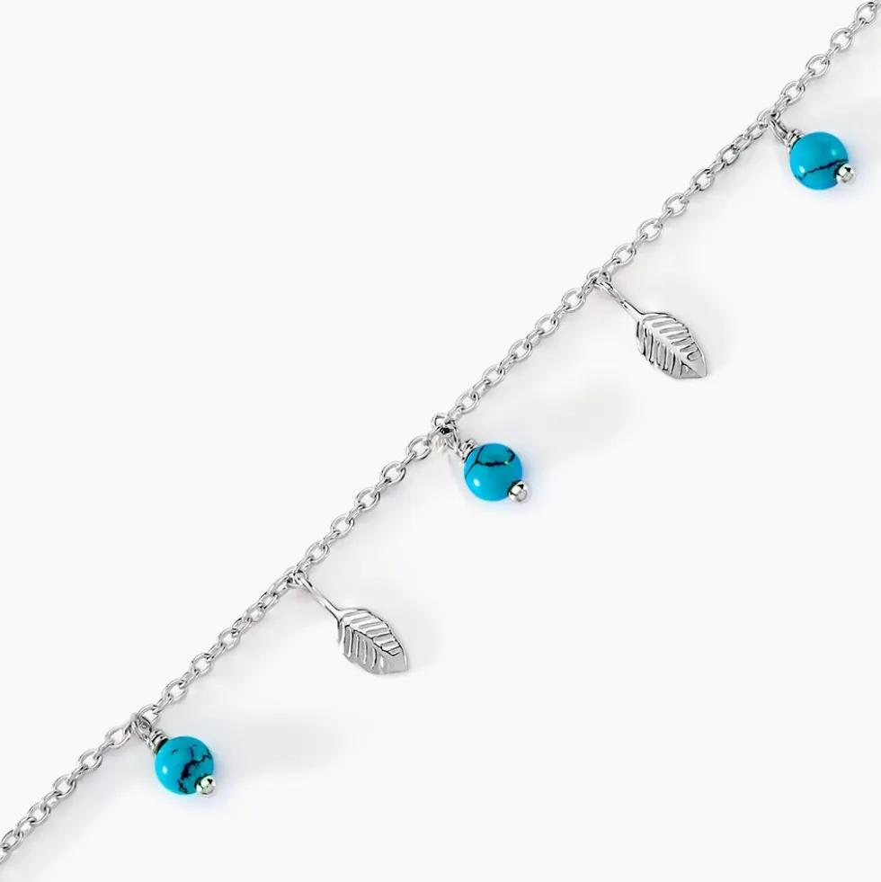 Bracelet Darcie Argent Blanc Turquoise