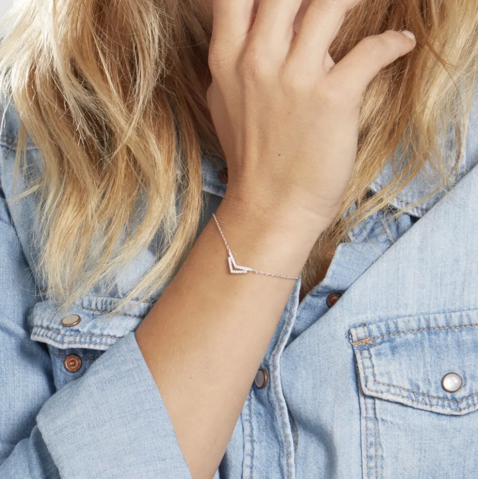 Bracelet Dayen Argent Blanc Oxyde De Zirconium