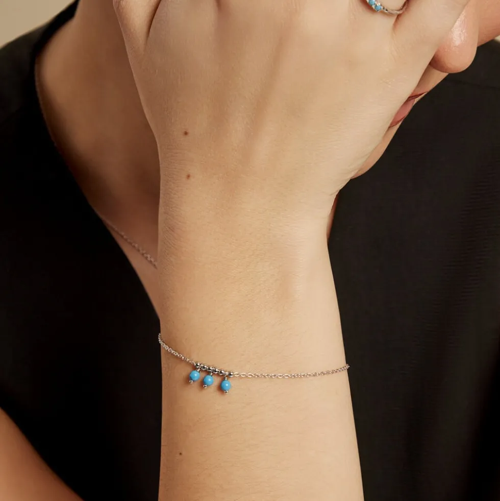 Bracelet Della Argent Blanc Turquoise