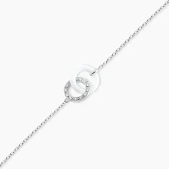 Bracelet Dina Argent Blanc Céramique Et Oxyde De Zirconium
