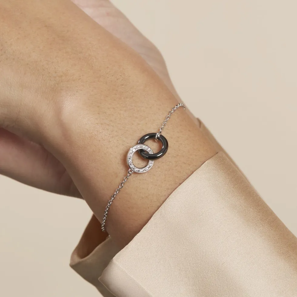 Bracelet Dina Argent Blanc Céramique Et Oxyde De Zirconium