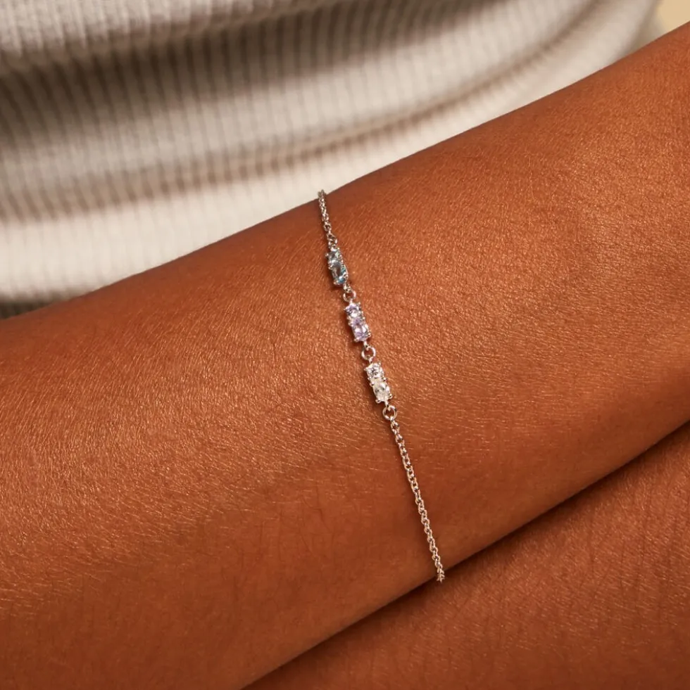 Bracelet Dion Argent Blanc Oxyde De Zirconium